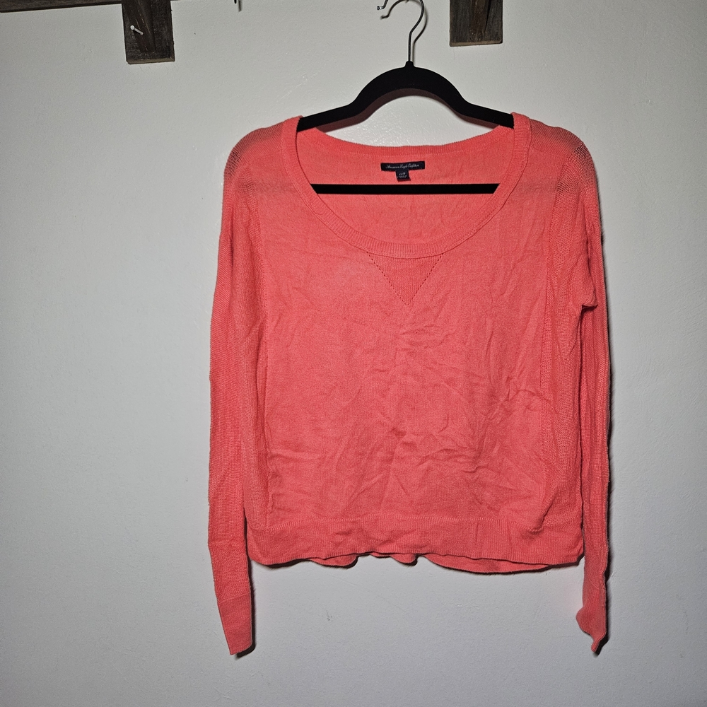 American Eagle Outfitters Coral Long Sleeve Top